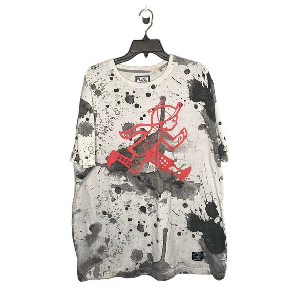 Play Cloths Our Gang T-Shirt Men's 2XL Ink Splatter White Black Red Emblem - Picture 1 of 9